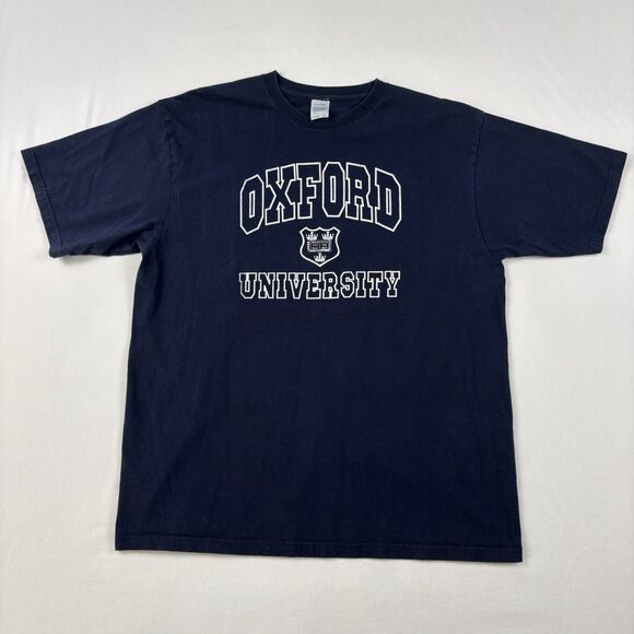 Unbranded Other - Vintage Oxford University T-Shirt Mens Sz XL Blue Cotton Rare Made In Morocco